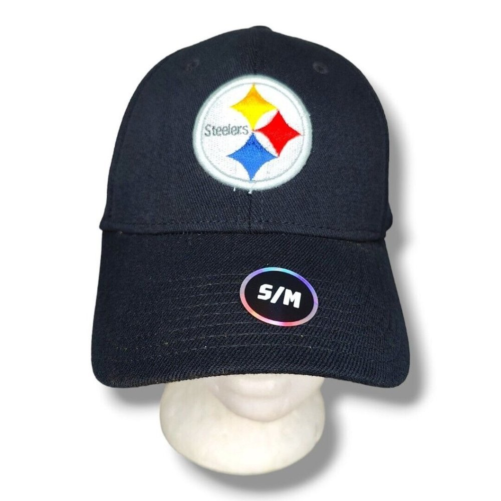 Pittsburgh Steelers NFL Team Apparel Hat Cap Fitted S/M Black NEW